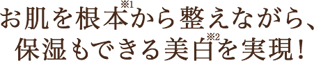 お肌を根本から整えながら、医薬品レベルの美白を実現！